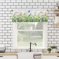 thumbnail image 3 of Valance Curtains for Windows,Meadow Plants Flowers and Butterflies Semi Sheer Curtain Valance,Short Rod Pocket Window Treatment,Window Valance Curtains for Kitchen Living Room Bedroom Windows 54"x18", 3 of 6