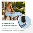thumbnail image 4 of Round Outdoor Tablecloth with Umbrella Hole and Zipper, Navy Blue Starfish Tablecloth with Elastic Waterproof, Coastal Summer Beach Vintage Patio Table Covers for 55" - 60" Picnic Pool Tables, 4 of 9