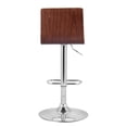 thumbnail image 5 of Cream Faux Leather Walnut and Chrome Adjustable Swivel Bar Stool, 5 of 9