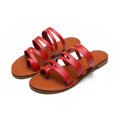 thumbnail image 2 of Juebong Sandals clearance Womens Slides Sandals Summer Casual Toe Ring Criss Cross Strappy Flat Sandals Dressy Comfort Ladies Beach Slip on Sandals, 2 of 5
