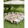 thumbnail image 4 of Outdoor Tablecloth with Umbrella Hole for Patio/Picnic/Party/Camping, White Pink Beige Peony Waterproof Table Cloth Rectangle Table Cover Washable, Farmhouse Vintage Floral Botanical (60"x 120"), 4 of 8