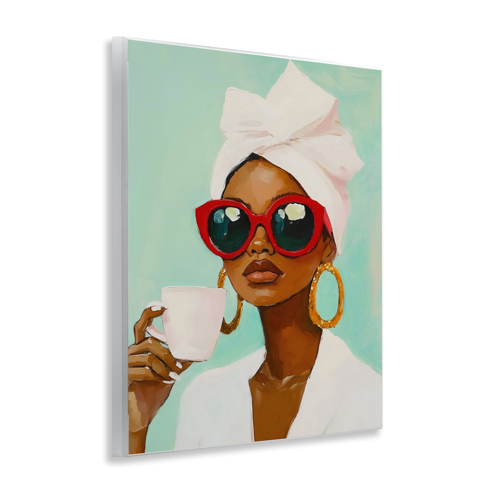 Stupell Industries Coffee Lover in Red Sunglasses Wall Plaque Art, design by The Prints Vibe