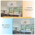 thumbnail image 3 of Bella Depot 20-Inch Distressed White Flush Mount Modern Ceiling Fan with Remote Control and Light Kit, 3 of 15