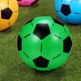 thumbnail image 2 of 4 Uds. Pelota de fútbol inflable de plástico para niños, pelota de fútbol tradicional, pelotas de playa de juguete, pelotas de vinilo inflables a granel para piscina, fiesta infantil, Color aleatorio, 2 of 5