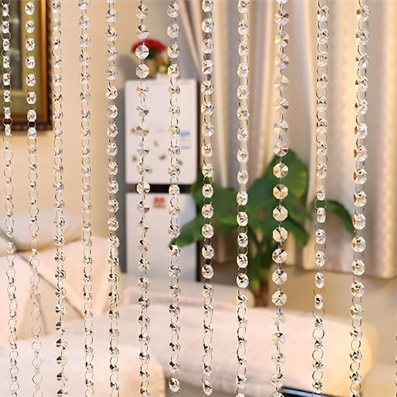 AUQ Acrylic Beaded Doorway Curtain - Hanging Partition for Room Entrance,Wedding Decor,And Ceiling Ornament,Bohemian Style Beaded Curtains for Doorways