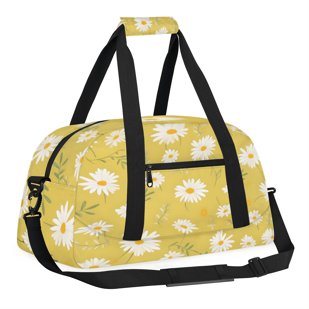 Herdesigns Daisy Sports Duffle Bag for Women & Men, Spring Floral Gym Bag Dance Bag Overnight Bag Carry On Weekender Travel Bag