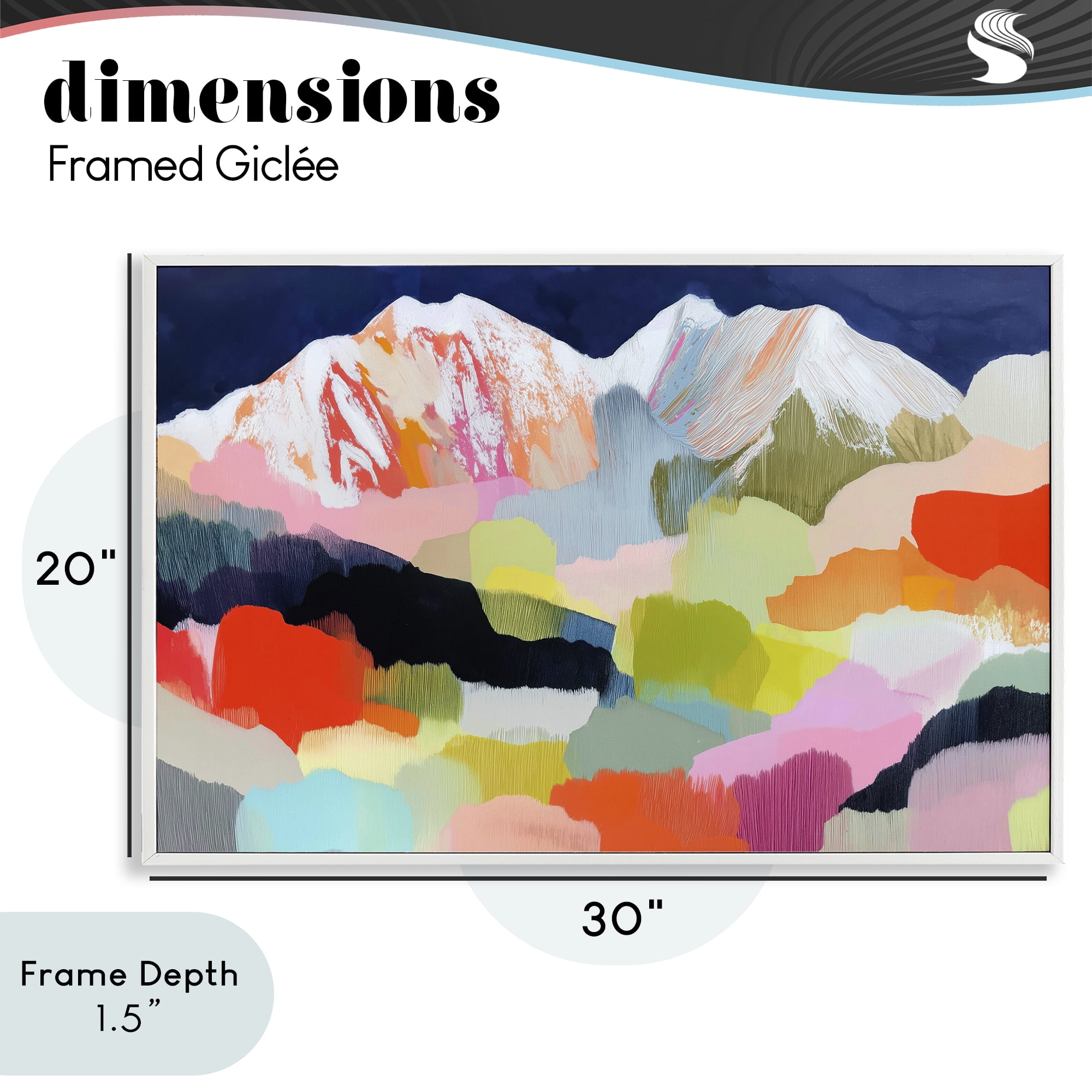 Stupell Industries Alpine Glow in Vibrant Mountains White Framed Giclee Art, design by Chromatic Storm Studio
