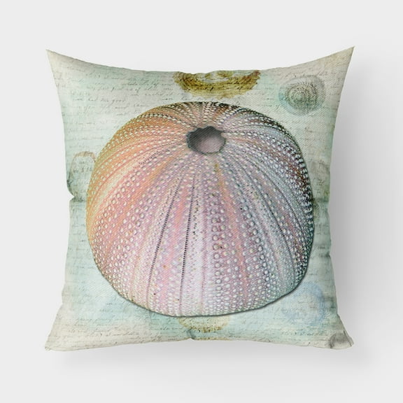 Carolines Treasures SB3046PW1818 Beach Mushroom Coral Fabric Decorative Pillow 18H x18W multicolor