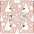 thumbnail image 1 of Metal Light Switch Plate Cover Festive Christmas Tree Ornaments Pink XMS009, 1 of 13