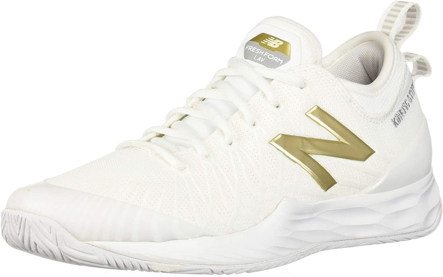 white and gold tennis shoes