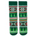 thumbnail image 2 of Fuzzy Babba Women's Holiday Fairisle Trees Slipper Socks, 1-Pack, Size 4-10, 2 of 5