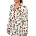 thumbnail image 4 of Dr. Seuss The Grinch Pajamas Women's Velveteen Notch Collar Adult 2 Piece Sleep Set, 4 of 6