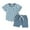 Style.1-Blue, variant on Boys Comfortable and Breathable Short Sleeved Twopiece Set with Classic Checkered Pattern baby boy clothes 24 months(3-4 Years,Blue)