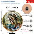 thumbnail image 5 of Bass Fish Stained Glass Style Round Wall Clock, Rustic MDF Wood Fishing Decor, Lake House Cabin Lodge Angler Man Cave Gift for Dad, 5 of 5