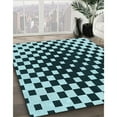 thumbnail image 3 of Ahgly Company Machine Washable Indoor Rectangle Transitional Blue Lagoon Blue Area Rugs, 8' x 10', 3 of 7