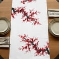 thumbnail image 5 of Chinese Mountain Table Runner, Landscape Painting Red Plum Flowers Washable Cotton Linen Table Runners 70 Inches Long, Dresser Scarf Runner for Dining/Kitchen/Coffee/TV Stands/Cabinets 13''x70'', 5 of 9