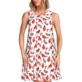 thumbnail image 1 of Disketp Red Birds para Vestido sin Mangas para Mujeres, Vestidos de Verano para Mujeres, Casual y Holgado para la Playa, 1 of 7