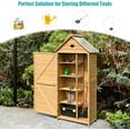 thumbnail image 5 of S AFSTAR Outdoor Storage Shed for Garden Tools, Wooden Patio Shed with Gable Roof and Metal Latches, 5 of 7