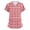 Red, variant on Scrubs for Women Plus Size Red Plaid Nurse Working Uniforms Fashion V-Neck Side Slits Scrub Shirt Party Short Sleeve Tees Blouse with Pockets Red S