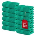 thumbnail image 6 of Infinitee Xclusives 12 Pack Premium Green Soft Wash Cloths and Face Towels, 13x13 100% Cotton, 6 of 14
