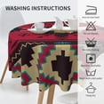 thumbnail image 6 of Round Tablecloth 60 Inch,Decorative Washable Polyester Table Cloth, Wrinkle Resistant Fabric Table Cover for Dining Room Party Outdoor Picnic (Native Southwest American Indian Aztec), 6 of 6