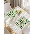 thumbnail image 5 of St Patricks Day Placemats Set of 8, Farmhouse Country Green Black Shamrock Placemats for Dining Table, Place Mats for Kitchen Tabletop, Waterproof Wipeable Dining Table Mats Set, 5 of 9