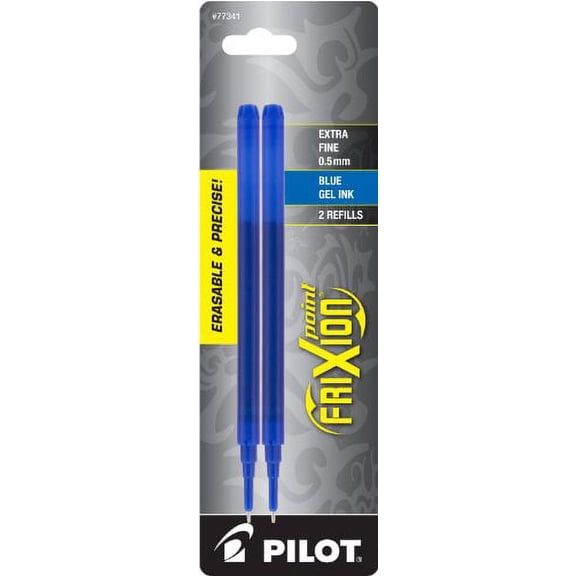 Pilot FriXion Gel Ink Pen Refill 2-pk for Erasable Pens Extra Fine Point (.5) Blue Ink; Make Mistakes Disappear, Refill Your FriXion For No More White Out With America?s #1 Selling Pen Brand