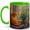 Green, variant on Orange Cat Window 11oz Ceramic Mug, Cozy Morning Reading Coffee Cup