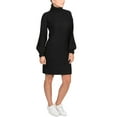 thumbnail image 2 of Hippie Rose Juniors Turtleneck Sweater Dress, Black, Small, 2 of 3