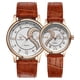 thumbnail image 1 of Reloj de cuarzo para mujer, relojes para mujer Tiannbu de cuero, relojes de pulsera románticos de moda para parejas, 2 piezas, collar de perlas, 1 of 3
