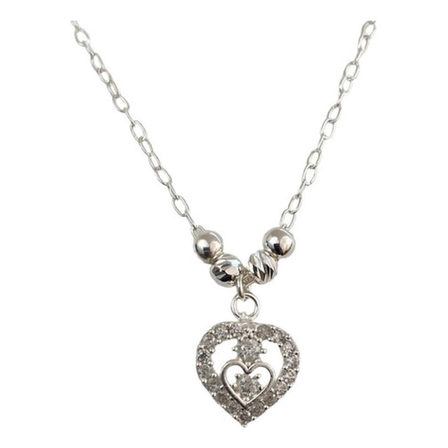 JOYARIS Collar Corazon Con Bolitas Amor Amistad Regalo Plata 925 DM-0000565