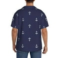thumbnail image 5 of Naloa Anchor Heart Blue Men's Loose Fit Cuban Collar Short-Sleeve Shirt with Button-down and Chest Pocket for Everyday Wear Outings - 4X-Large, 5 of 7