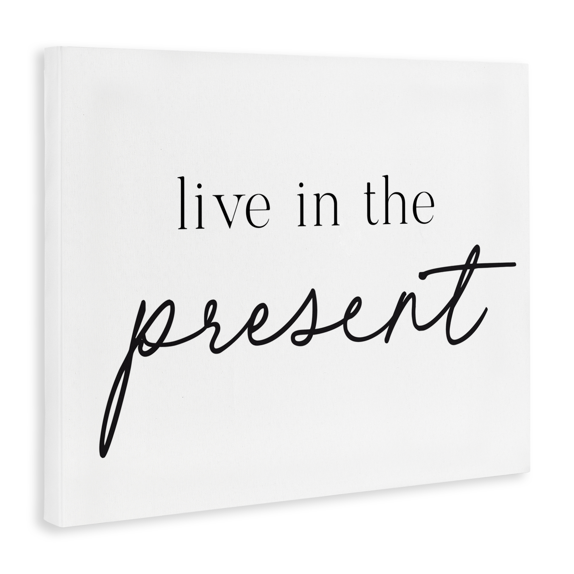 Live In The Present Canvas Wall Art, design by Lettered and Lined