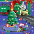 thumbnail image 4 of Juego de tren de Navidad con vapor, sonido, luces | Locomotora eléctrica roja en miniatura | Decoración festiva, pistas incluidas, juguete a pilas | 35x23x6cm | Regalo navideño, 4 of 6