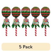 (5 pack) Giant Pop with 10 Lollipop Sticks Inside by Dat'l Do-it, Christmas Red, 2.46 oz, 1 Ct