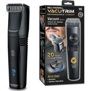 Vacutrim Deluxe Titanium Blade Cordless Hair Trimmer with LED Battery Display As Seen on TV Professional Vacuum Powerful Suction Rechargeable Shaver for Men Beard Mustache Sideburn Body