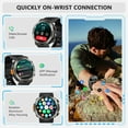thumbnail image 3 of Blackview Outdoor Waterproof Military Smart Watch for Men,1.45" HD Watch,with Calling,Flashlight,100+ Sports Modes,fits for iPhone Android,Black, 3 of 8