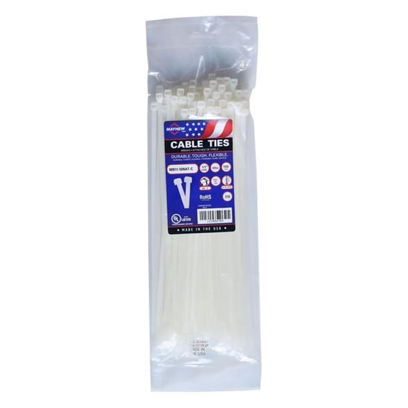 Mayhew Steel Products MYMB11-50NAT-C 11 in. 50 lbs Cable Ties, Natural - 100 per Bag