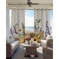 thumbnail image 4 of Sunflowers Blackout Curtains, Light Blocking Print Window Curtains, Yellow Purple Floral Elegant Pastoral Rustic Thermal Insulated Window Drapes for Living Room 2 Panels, 104"W x 63"L, 4 of 9