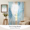 thumbnail image 5 of Light Blue Grey Palm Leaves Sheer Curtains 84 Inches Long, Summer Tropical Plants Botanical Light Filtering Window Curtains for Living Room, Rod Pocket Voile Chiffon Drapes, 52"W x 84"L, 2 Panels, 5 of 9