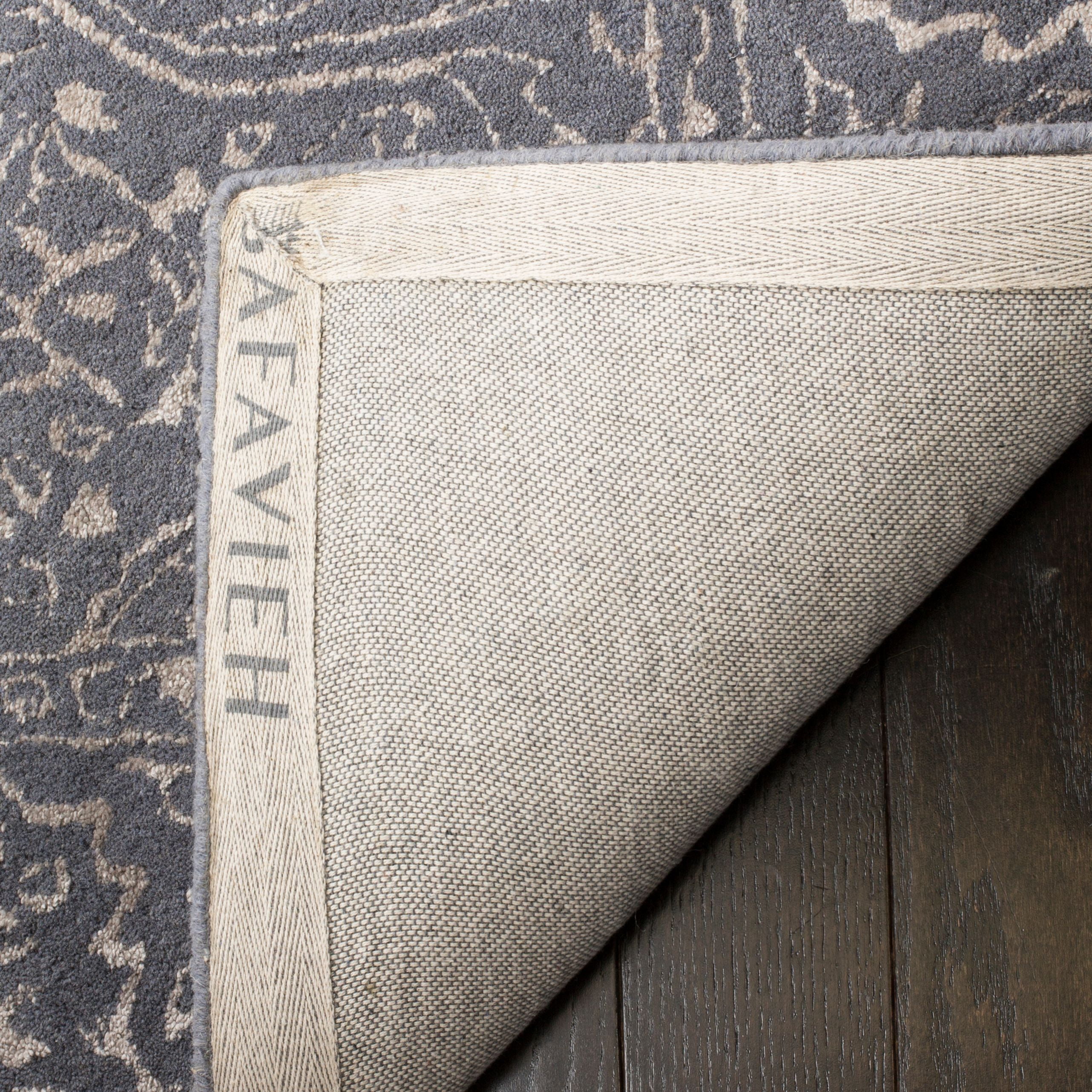 SAFAVIEH Glamour Kalisha Traditional Wool Area Rug, Steel/Blue, 2' x 3'