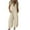 Beige, variant on Riforla Jumpsuits for Women 2024 Summer Casual Short Sleeve Button up Jumpsuits Loose Wide Leg Pants Rompers with Pockets Jumpsuits for Women Green XXL