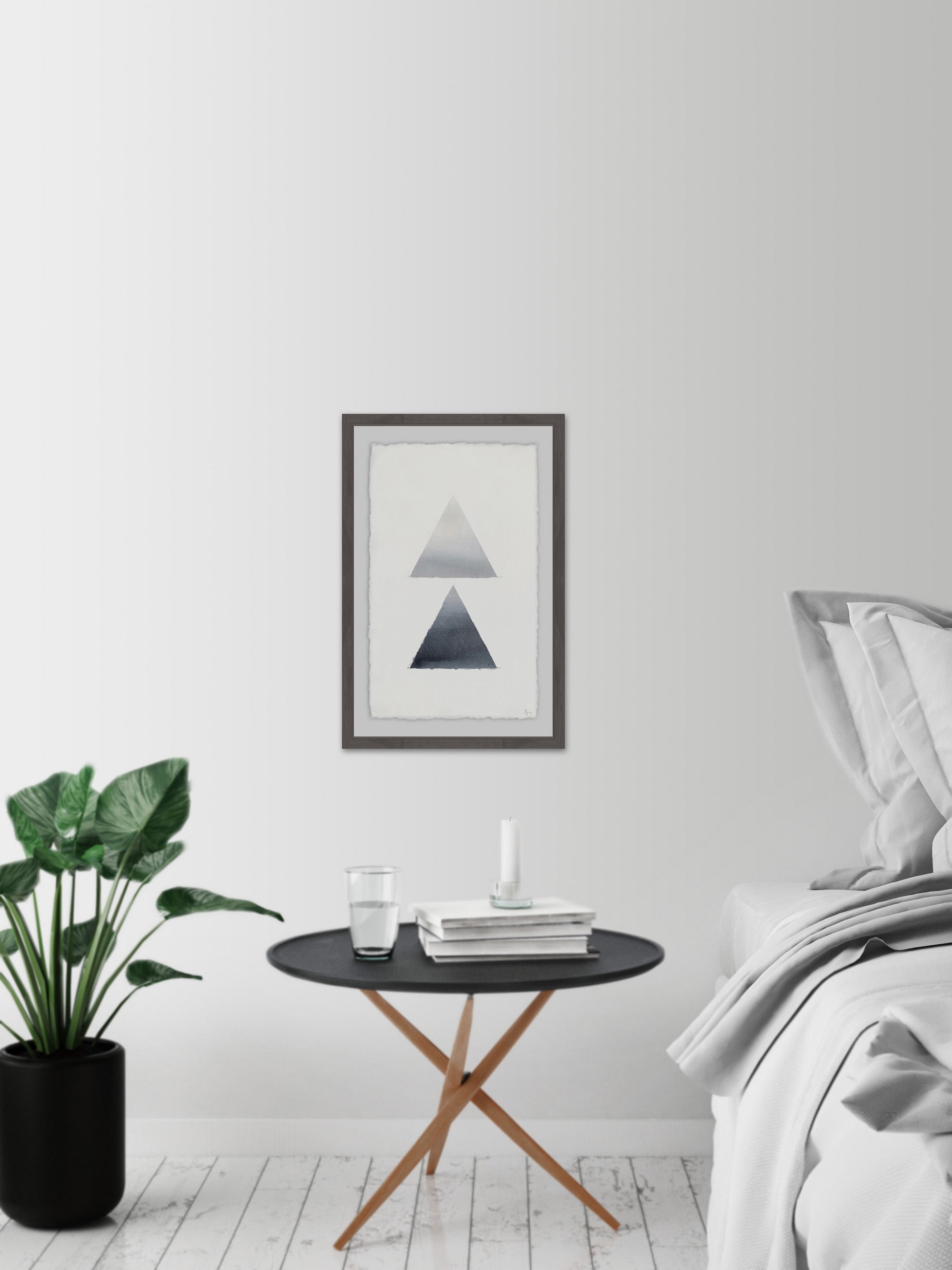 Ombre Triangle Framed Painting Print