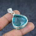 thumbnail image 4 of Adidev 30 Carat Blue Topaz Gemstone Triangle ShapeSky Blue Color 925 Sterling Silver Pendant for Women, 4 of 5