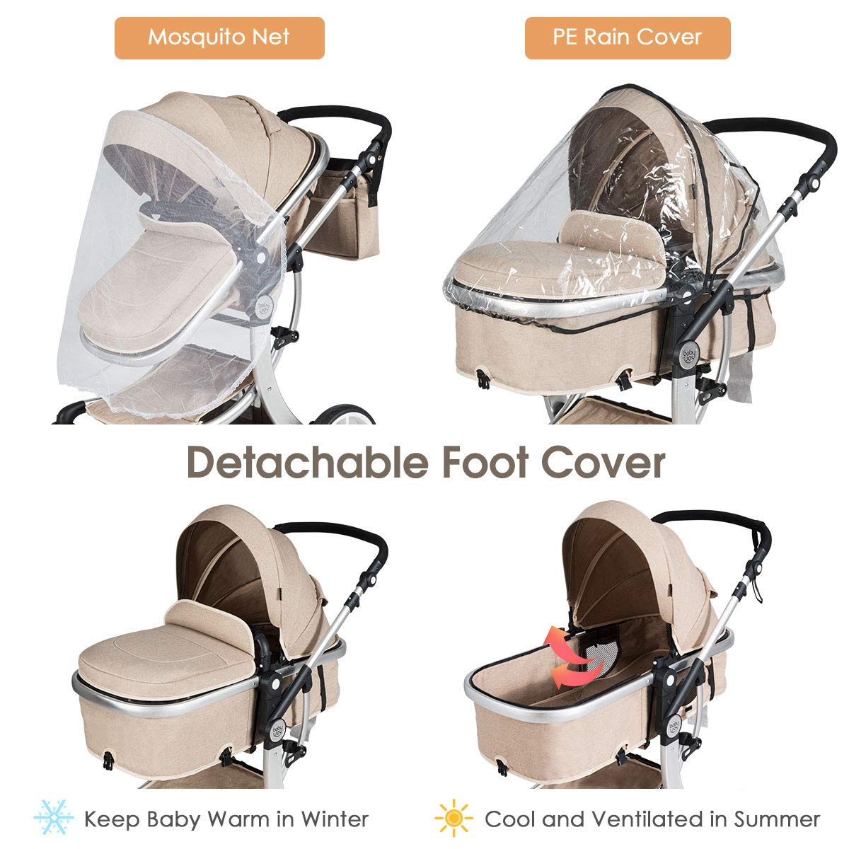 baby joy 2 in 1 stroller