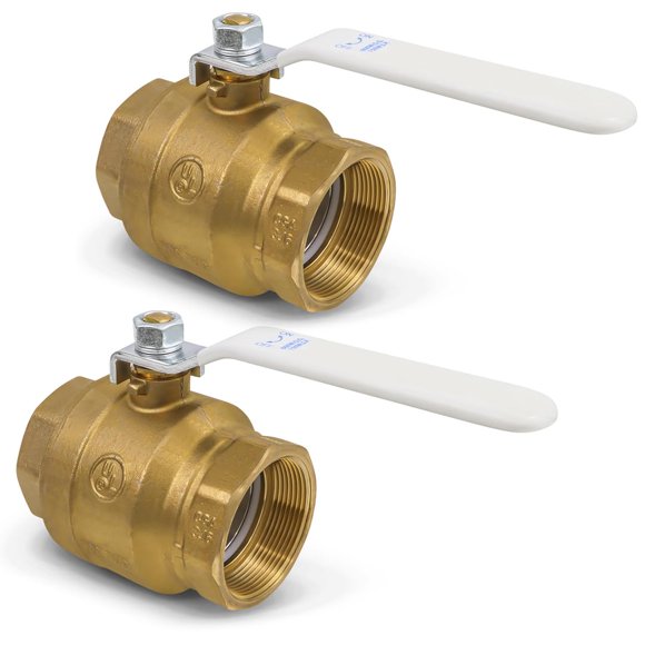 Midline Valve 832T226-NL-2 Premium Full Port Ball Valve, Brass, 4 in. FIP x 4 in. FIP (2 Pack)