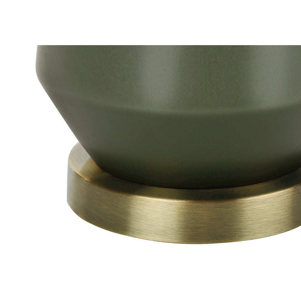 Lighting - 26"h Table Lamp - Green Ceramic - Ivory Shade - Contemporary
