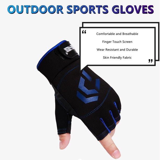 2@#Gloves Durable Anti-Slip Anti-Sweat Anti-Cutting Dew Three Finger Gloves Summer Cycling Gloves Motorcycle Durable AntiskidDark Grey He Qiyong unisex