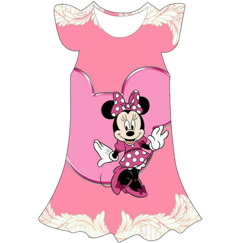 Disney enfant en bas age filles vetements Minnie Mouse a manches courtes maille robe de princesse Vestidos fete anniversaire petites filles Costume