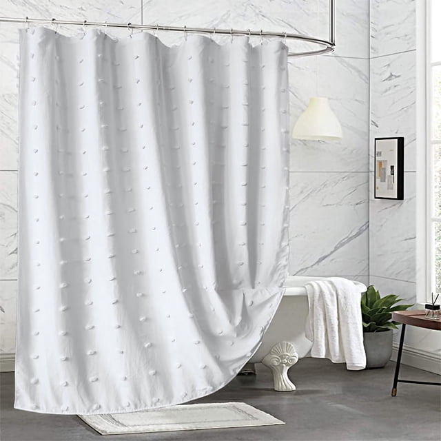 Cortina de ducha de casa de campo moderna con pliegues florales simples y lindos para decoración de baño vintage rústica, suave y resistente a las arrugas